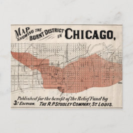 Chicago Karte ab 1871 nach dem Feuer wiederhergest