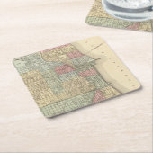 Chicago-Karte durch Mitchell Rechteckiger Pappuntersetzer (angewinkelt)