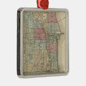 Chicago-Karte durch Mitchell Silbernes Ornament (Rechts)