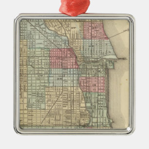 Chicago-Karte durch Mitchell Silbernes Ornament