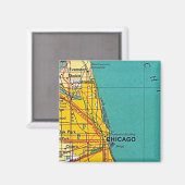 Chicago-Kartenmagnet Magnet (Vorderseite/Rückseite)