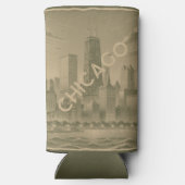 Chicago Khaki Green Tan Skyline Selters Dosenkühler (Rückseite)