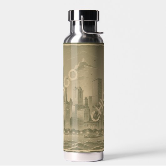 Chicago Khaki Green Tan Skyline Trinkflasche (Links)