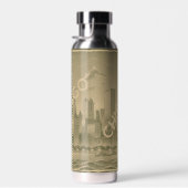 Chicago Khaki Green Tan Skyline Trinkflasche (Rechts)