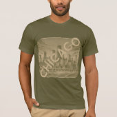 Chicago Khaki Tan Name Graphic T - Shirt (Vorderseite)