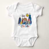 Chicago Kids Skyline Baby Strampler (Vorderseite)