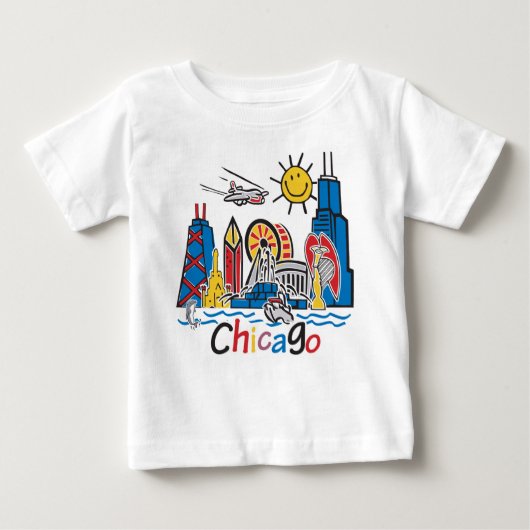 Chicago Kids Skyline Baby T-shirt (Vorderseite)