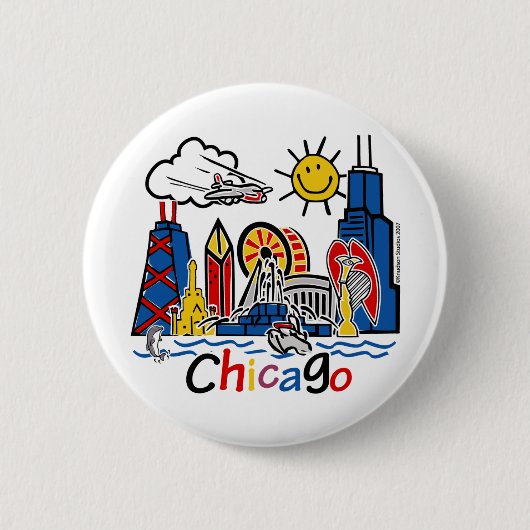 Chicago Kids Skyline Button (Vorderseite)