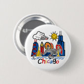 Chicago Kids Skyline Button (Vorne & Hinten)