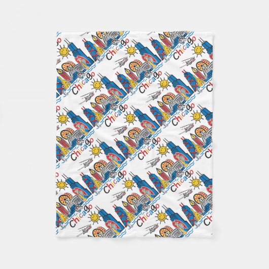 Chicago Kids Skyline Fleecedecke (Vorderseite)