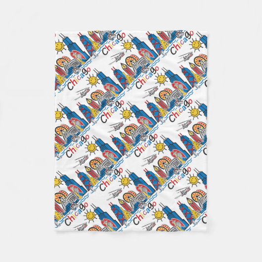 Chicago Kids Skyline Fleecedecke (Vorderseite)