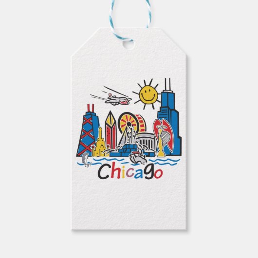 Chicago Kids Skyline Geschenkanhänger (Vorderseite)