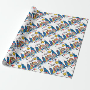 Chicago Kids Skyline Geschenkpapier