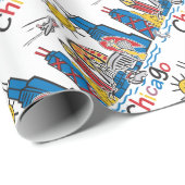 Chicago Kids Skyline Geschenkpapier (Rolleneckpunkt)