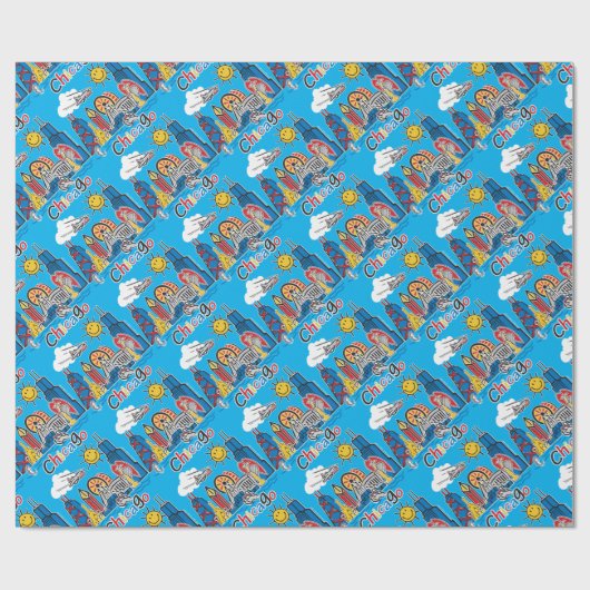Chicago Kids Skyline Geschenkpapier (Flach)