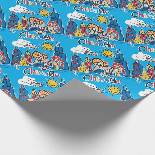 Chicago Kids Skyline Geschenkpapier (Ecke)