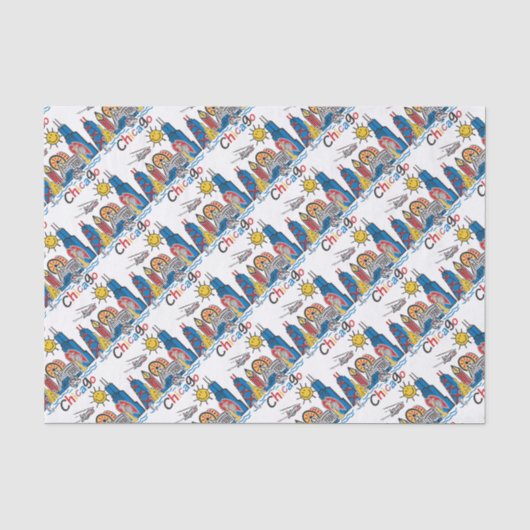 Chicago Kids Skyline Seidenpapier (Vorderseite)