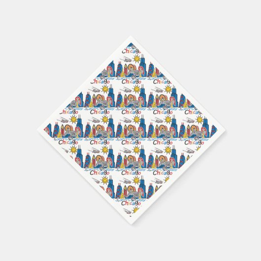Chicago Kids Skyline Serviette (Ecke)