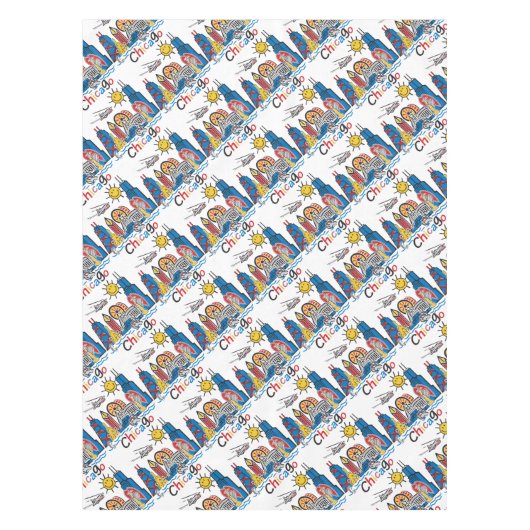 Chicago Kids Skyline Tischdecke (Vorderseite)