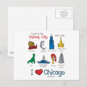 Chicago - Kinder-Icons-NEW-[Co Postkarte (Vorne/Hinten)