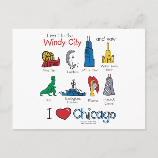 Chicago - Kinder-Icons-NEW-[Co Postkarte (Vorderseite)