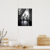 Chicago Kinzie Street Bridge Black and White Poster (Küche)