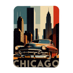 🌆 Chicago-Klassiker-Autoskyline-Fahrt Magnet