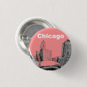 Chicago Knöpfe Vintage Pin Button (Vorne & Hinten)