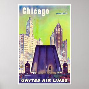 Chicago Kunst Illinois Reiseplakat Vereinigte Tour Poster