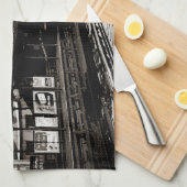 Chicago L 1950 Wasserfarbe Sepia Fotograf U-Bahn Handtuch (Viertel Falte)