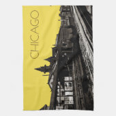 Chicago L 1950 Wasserfarbe Sepia Fotograf U-Bahn Handtuch (Vertikal)