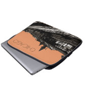 Chicago L 1950 Wasserfarbe Sepia Fotograf U-Bahn Laptopschutzhülle (Vorne Knopf)