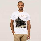 Chicago L 1950 Wasserfarbe Sepia Fotograf U-Bahn T-Shirt (Vorne ganz)