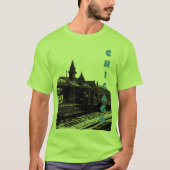 Chicago L 1950 Wasserfarbe Sepia Fotograf U-Bahn T-Shirt (Vorderseite)