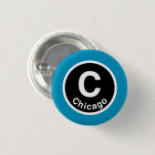 Chicago L Chicago Blue Line Button (Vorne & Hinten)