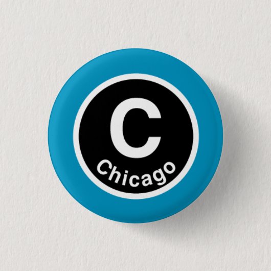 Chicago L Chicago Blue Line Button (Vorderseite)