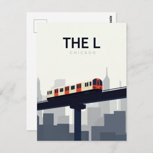 Chicago 'L' Elevated Train Postkarte (Vorne/Hinten)