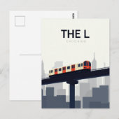 Chicago 'L' Hochbahn Postkarte (Vorne/Hinten)