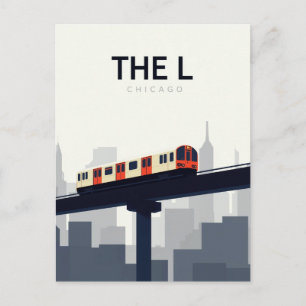 Chicago 'L' Hochbahn Postkarte