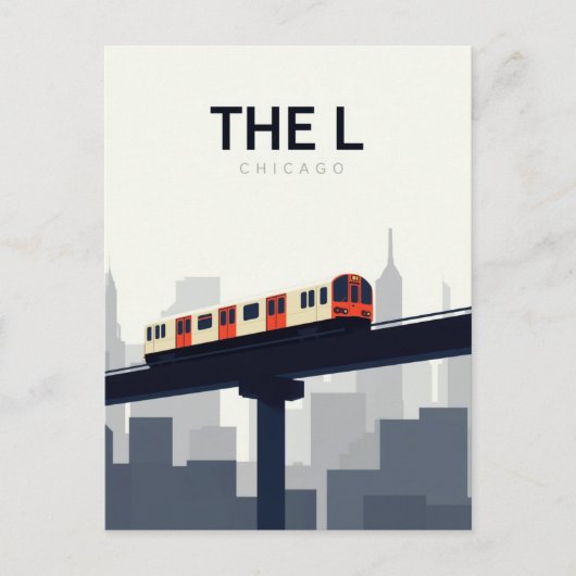 Chicago 'L' Hochbahn Postkarte (Vorderseite)