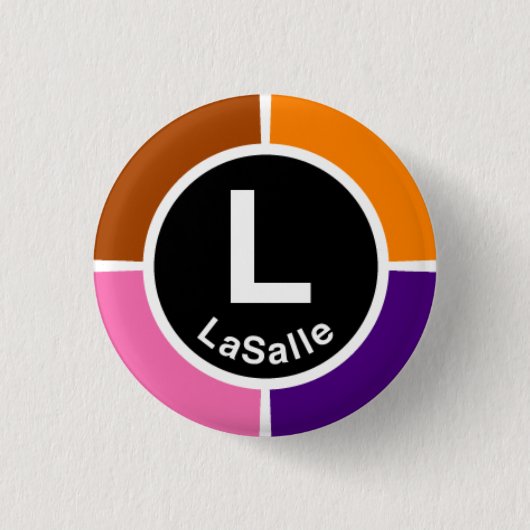 Chicago L LaSalle Schleife Button (Vorderseite)