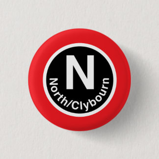 Chicago L Nord-/Clybourn rote Linie Button