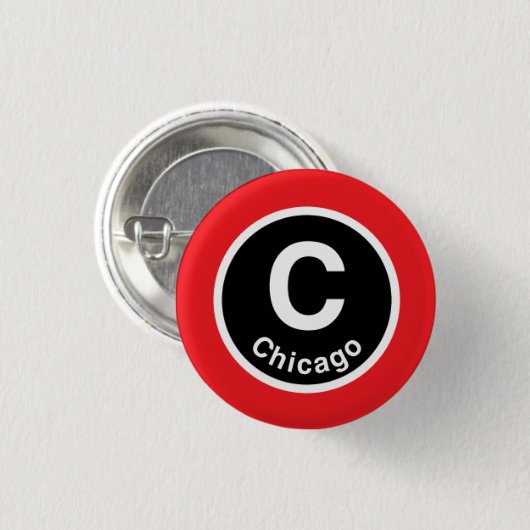 Chicago L rote Linie Chicagos Button (Vorne & Hinten)