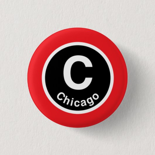 Chicago L rote Linie Chicagos Button (Vorderseite)