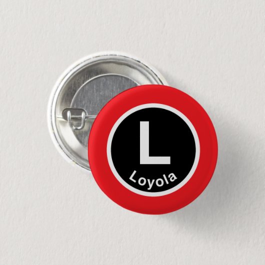 Chicago L rote Linie Loyola Button (Vorne & Hinten)