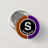 Chicago L Sedgwick Brown/lila Linie Button (Vorne & Hinten)