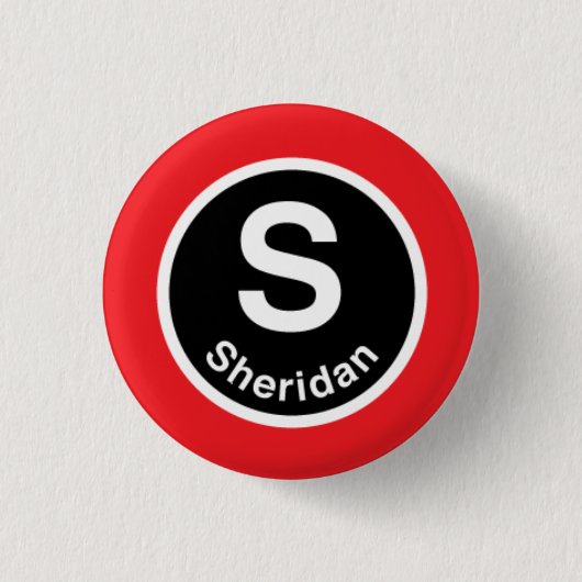 Chicago L Sheridan rote Linie Button (Vorderseite)