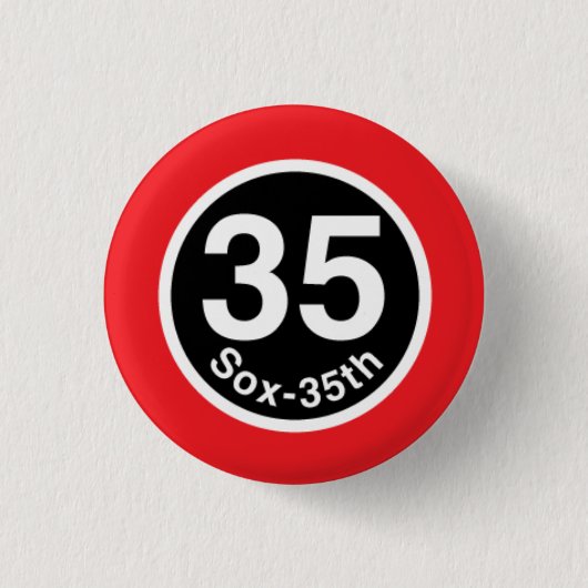 Chicago L Sox-35th rote Linie Button (Vorderseite)