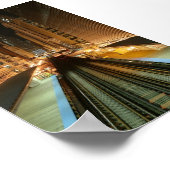 Chicago 'L' Station in der Nacht Poster (Ecke)