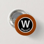 Chicago L Western-Brown-Linie Button (Vorne & Hinten)